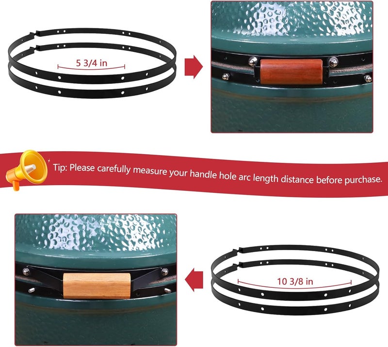 Vankey Hinge Band for Medium Green Egg, Heavy Duty Carbon Steel Bands, Replacement Band for Large Big Size Green Egg Accessories, Effortless Install & Perfect Seal（M-One-Piece） - Image 3
